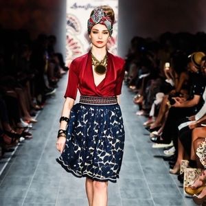 Gorgeous Lena Hoschek Navy Lace Skirt